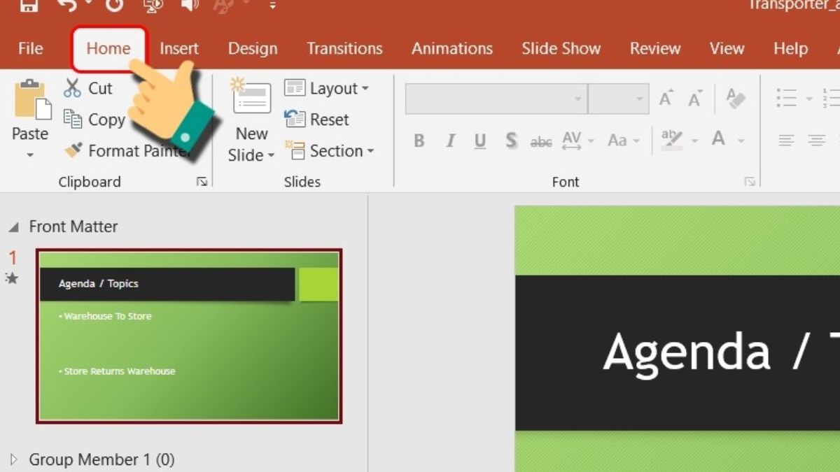 C ch s a l i font ch trong powerpoint khi t i v n gi n